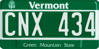 VT license plate CNX434