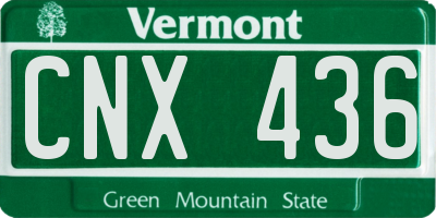VT license plate CNX436