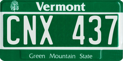 VT license plate CNX437
