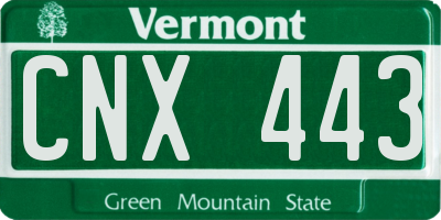 VT license plate CNX443