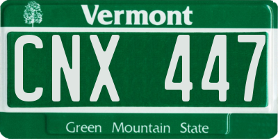 VT license plate CNX447