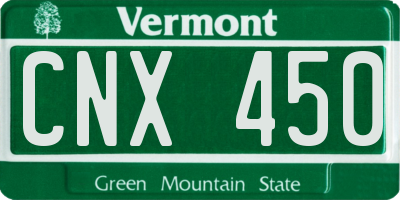 VT license plate CNX450