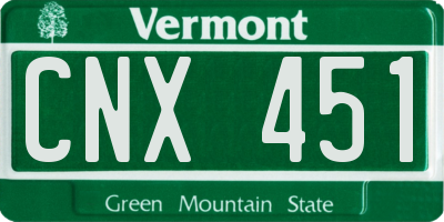 VT license plate CNX451