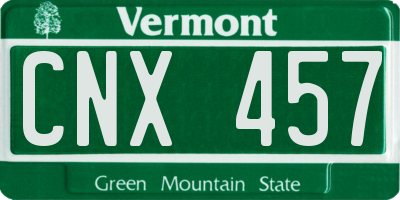 VT license plate CNX457