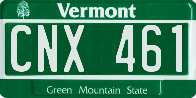 VT license plate CNX461