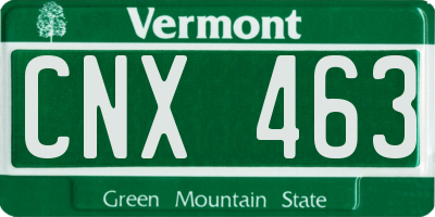 VT license plate CNX463