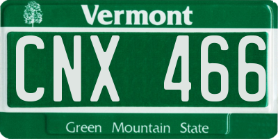 VT license plate CNX466