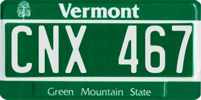 VT license plate CNX467