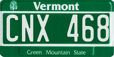 VT license plate CNX468