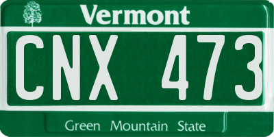 VT license plate CNX473