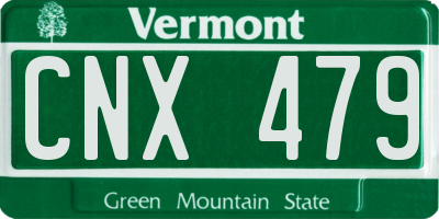 VT license plate CNX479