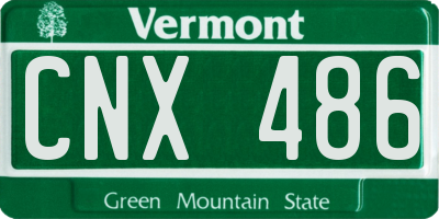 VT license plate CNX486