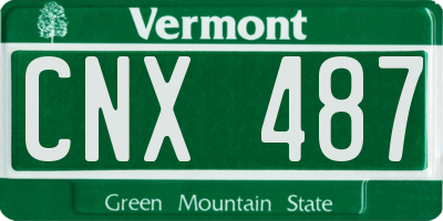 VT license plate CNX487