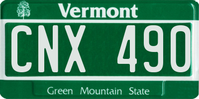 VT license plate CNX490