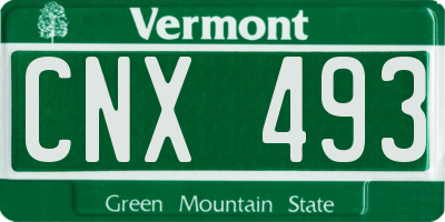 VT license plate CNX493