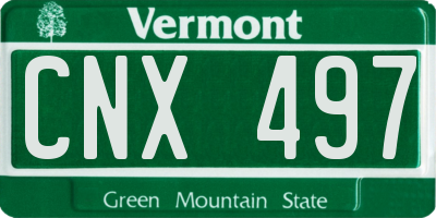VT license plate CNX497