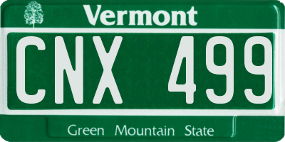 VT license plate CNX499