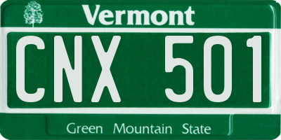 VT license plate CNX501