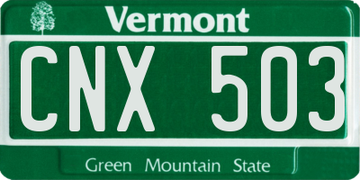 VT license plate CNX503