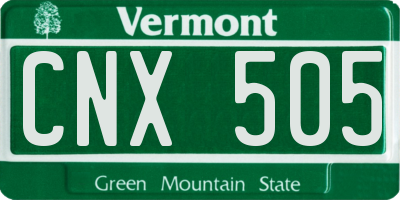 VT license plate CNX505