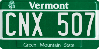 VT license plate CNX507