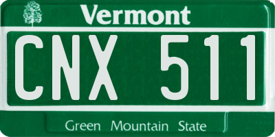 VT license plate CNX511