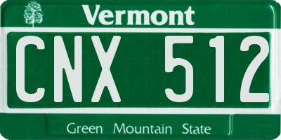 VT license plate CNX512