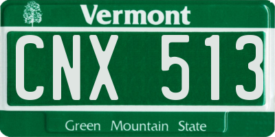 VT license plate CNX513