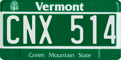 VT license plate CNX514