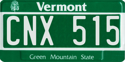 VT license plate CNX515