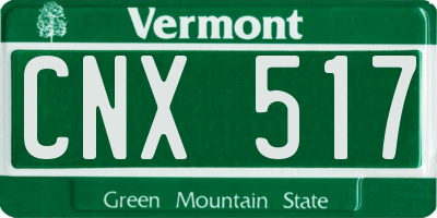 VT license plate CNX517