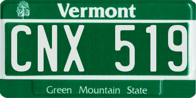 VT license plate CNX519