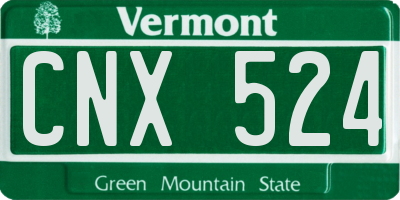 VT license plate CNX524