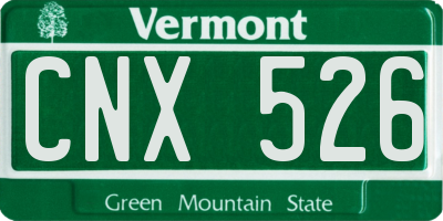 VT license plate CNX526