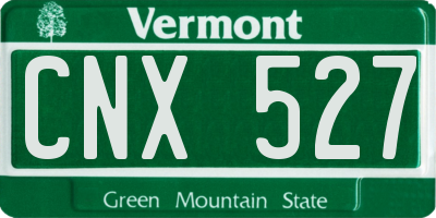 VT license plate CNX527