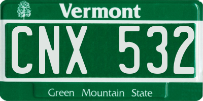 VT license plate CNX532