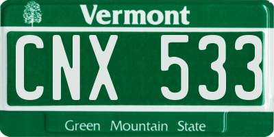 VT license plate CNX533