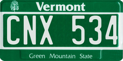 VT license plate CNX534