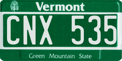 VT license plate CNX535