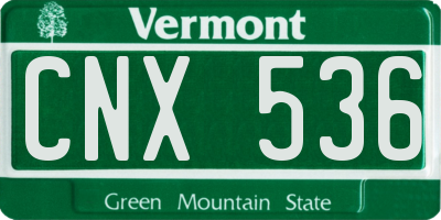 VT license plate CNX536