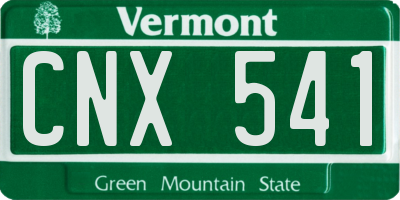 VT license plate CNX541