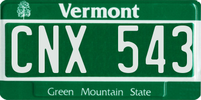 VT license plate CNX543