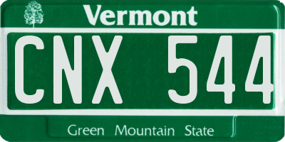 VT license plate CNX544