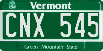 VT license plate CNX545