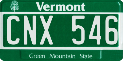VT license plate CNX546
