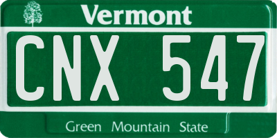 VT license plate CNX547