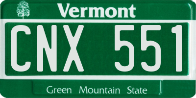 VT license plate CNX551