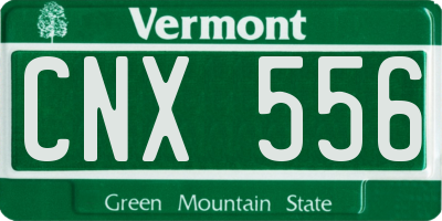 VT license plate CNX556