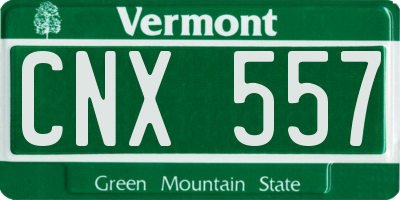 VT license plate CNX557