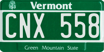 VT license plate CNX558